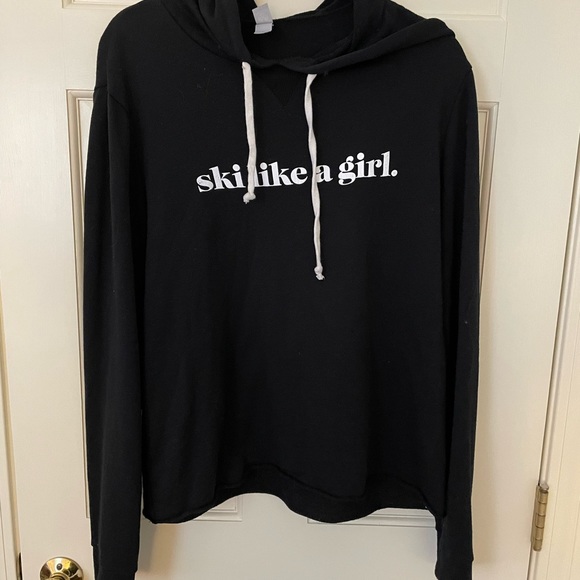 Tops - Ski Like A Girl Black Sweatshirt